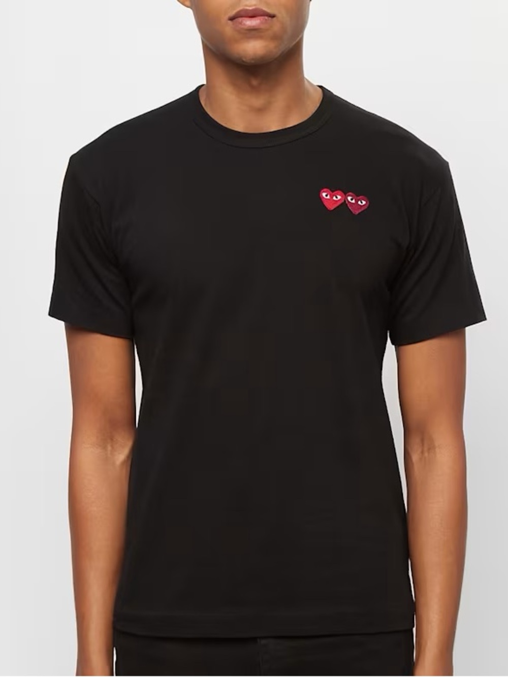 Comme des garcon play two heart Crewneck T-Shirt Red Heart Motif logo small luxe